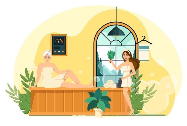 3889 Иллюстрация концепции сауны