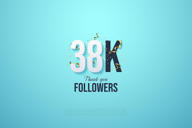 38k followers with a simple color concept.