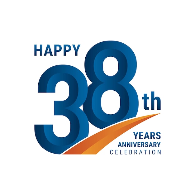 Vettore logo del 38° anniversario design del logo perfetto per l'illustrazione vettoriale della celebrazione dell'anniversario