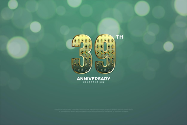 Vector 39th anniversary with glitter numbers illustration.