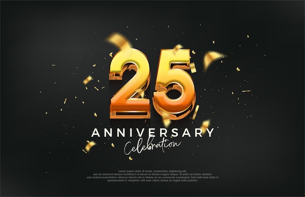 3d 10th25th anniversary celebration design with a strong and bold design Premium vector background for greeting and celebration