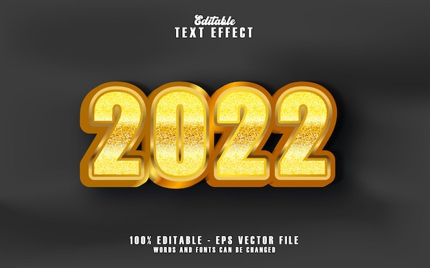 Vector 3d 2022 text effect free vector