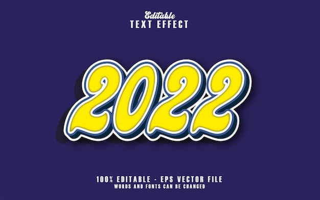 3d 2022 Text Effect Free Vector