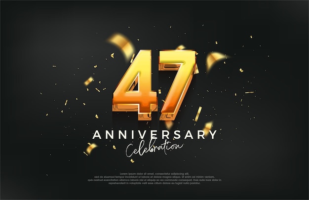 3d 47th anniversary celebration design with a strong and bold design Premium vector background for greeting and celebration