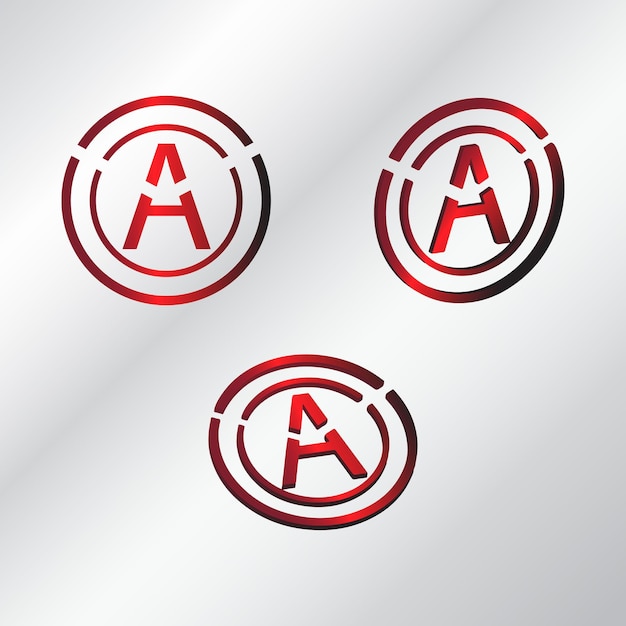 3d A-lettercirkel Minimale logo-stijl