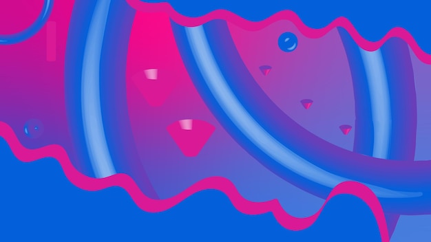 3d abstract background curve line with gradient pink and blue