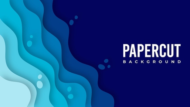 3D abstract background with blue paper cut shapes