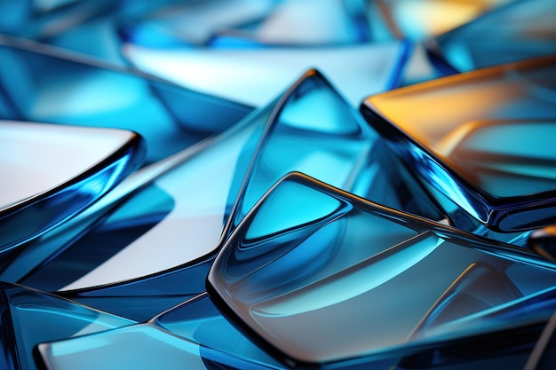 Vector 3d abstract background with blue squares full screen