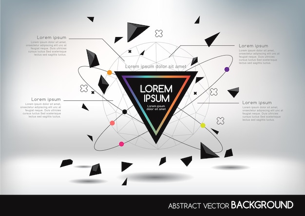 Vector 3d abstract background with  geometric shapes.