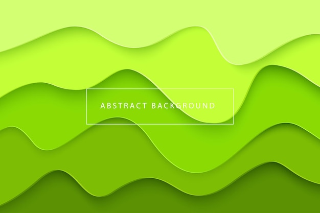 3D abstract background with green paper cut shapes Vector design layout for business presentations flyers posters and invitations Green carving art