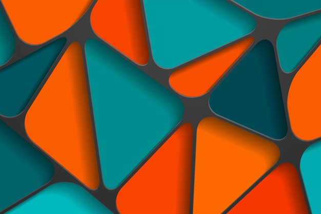 3D abstract background with paper cut shapes