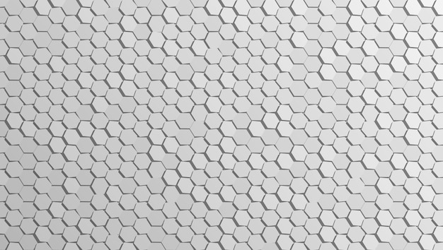 3D Abstract Cellular Hexagonal White Wall Back