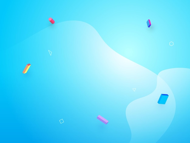 3d abstract design gradient blue background vector