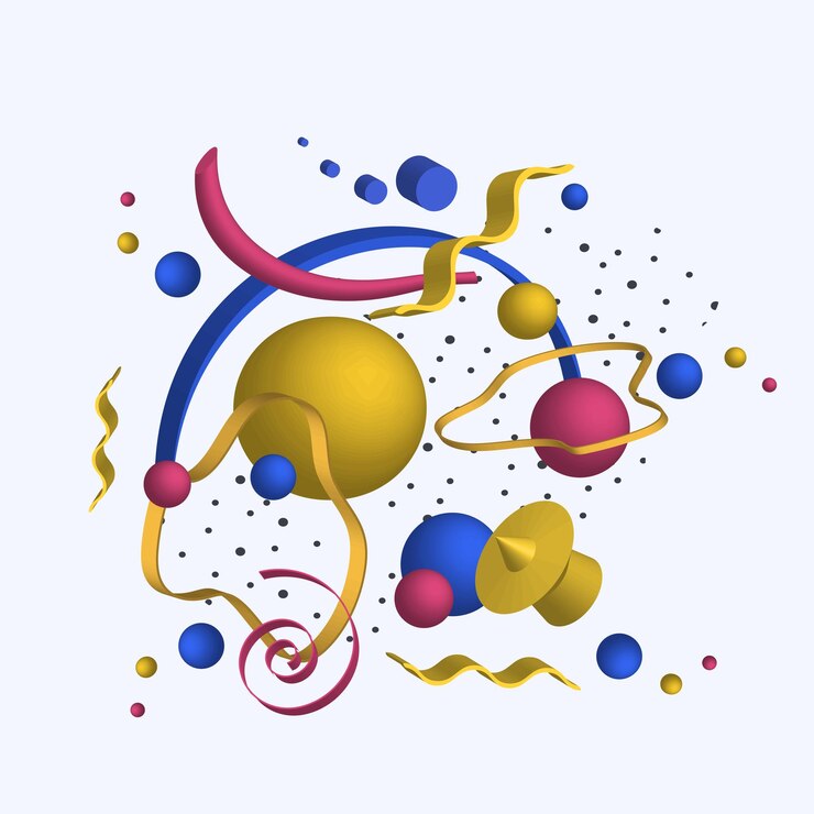 Vector 3d抽象的な幾何学的形状のベクトル図