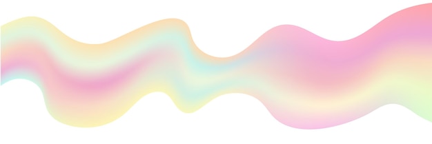 3d abstract holografische vloeistof vector achtergrond Hologram gradiënt vloeistof pastel golfvorm Iriserende dynamische stroom illustratie banner parelstroom horizontaal