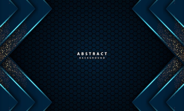 3d abstract light blue hexagon vector illustration of luxury background