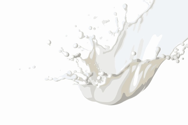 Vector 3d abstract liquid milk splash paint or glue splashing isolated on white background