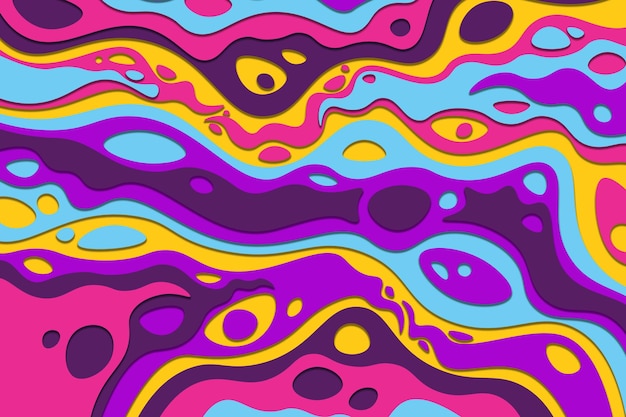 3D abstract psychedelic groovy background Vector illustration