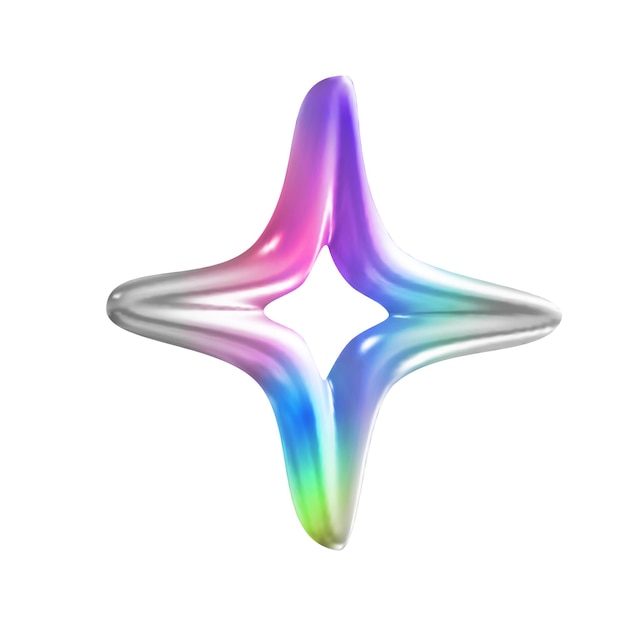 3d abstracte futuristische ster geïsoleerd op witte achtergrond vector vorm