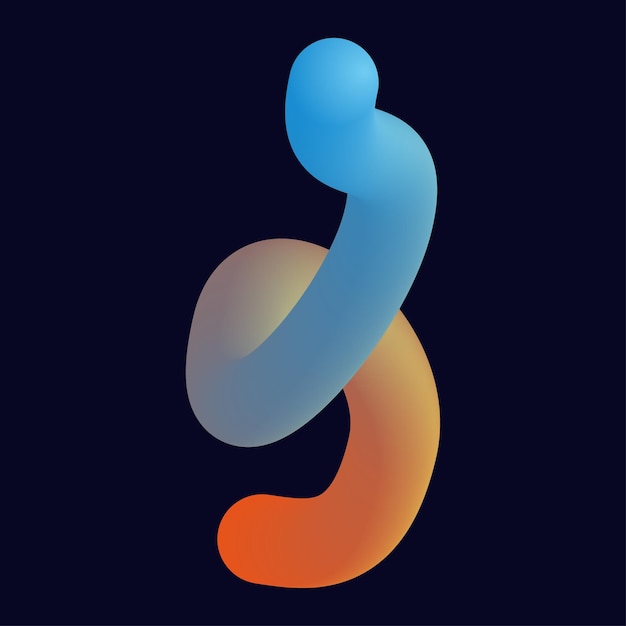 3d abstracte kleurrijke gedraaide vloeibare vormen Creatieve ontwerpelementen Vector moderne gradiënt vormen elementen voor bannerbackgroundposter