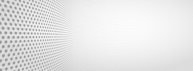 3D abstracte monochrome achtergrond met stippen patroon vector design, technologie thema, dimensionale gestippelde stroom in perspectief, big data, nanotechnologie.