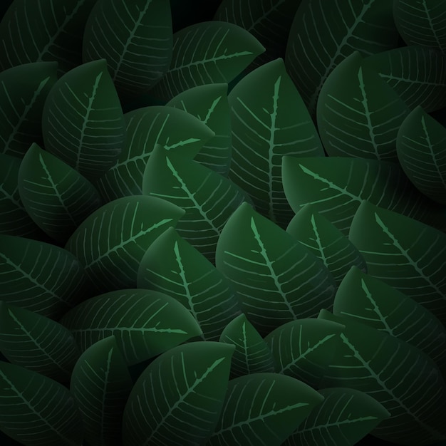 3D abstracte natuurlijke groene bladeren patroon terug