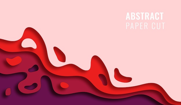 3D abstracte papier gesneden achtergrond Premium Vector