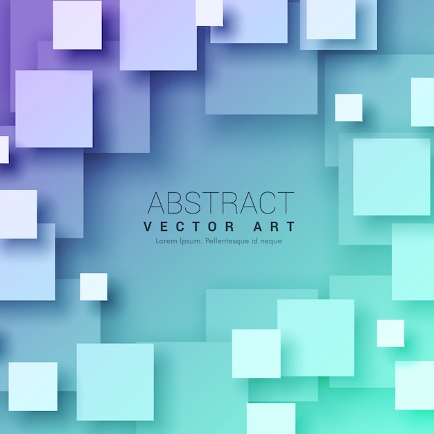 Vector 3d abstracte vierkanten achtergrond in blauwe kleur