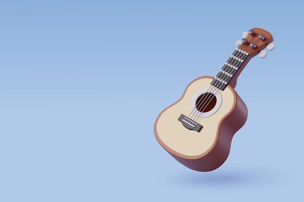 3d Акустическая гитара, музыка и концепция инструментов Eps 10 Vector