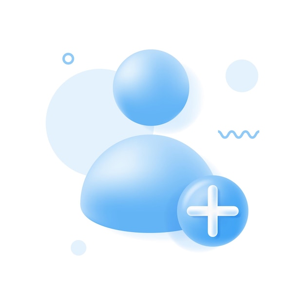 3D Add user icon Create group symbol New profile account People icon and plus Avatar human person people icon Trendy and modern vector in 3d style