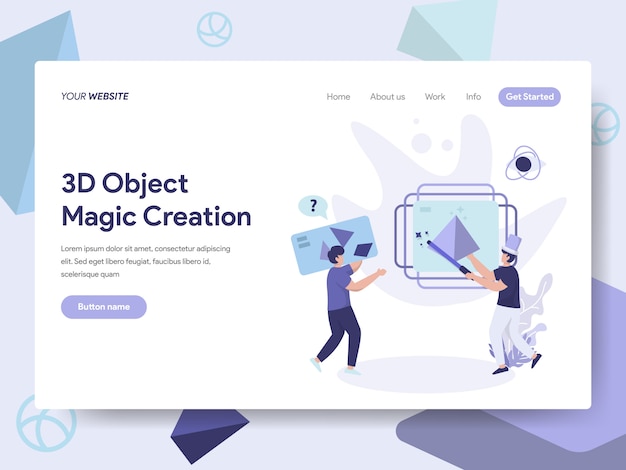 3D-afdrukken Object Magische creatie illustratie voor webpagina's