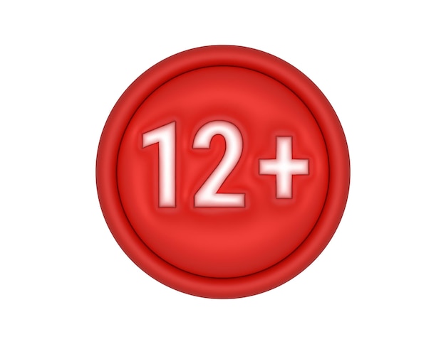 3 d の年齢制限 12 赤い円形イラスト ベクトル デザイン