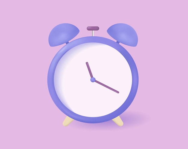 3d alarm clock vector illustration