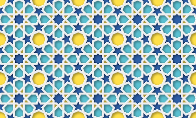 3d arabic background. islamic geometric pattern in traditional style, muslim ornament. illustration.