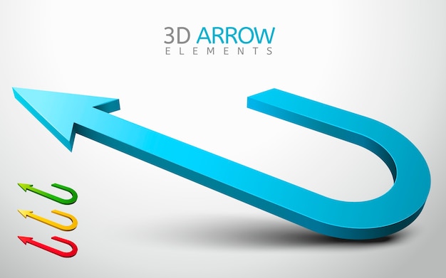 Illustrazione della raccolta dell'elemento della freccia 3d