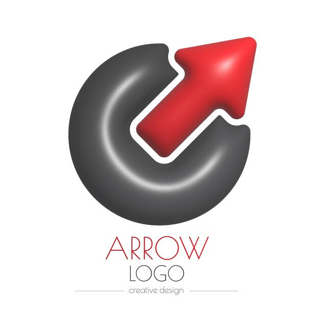 Vector 3d arrow logo a template for a brand id sticker sticker or pictogram social network icon corporate design idea