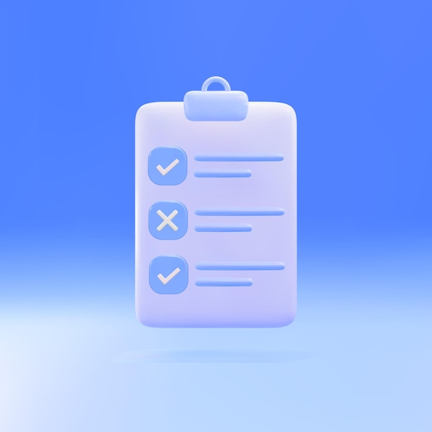 3d Assignment icon Clipboard checklist document symbol