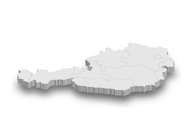 オーストリアの白い地図 - 孤立した地域