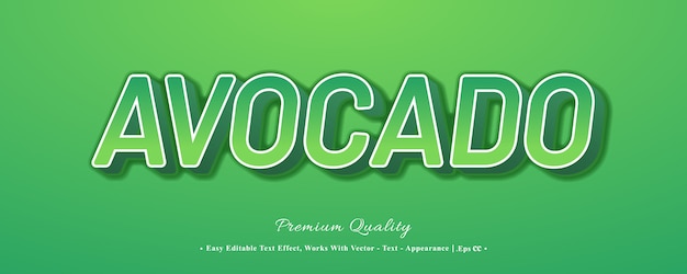 3d avocado font effect