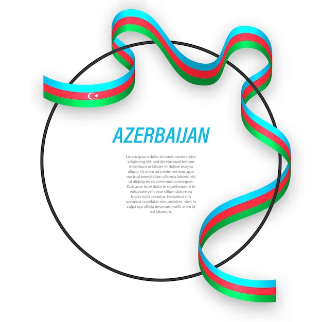 3d azerbaijan with national flag.