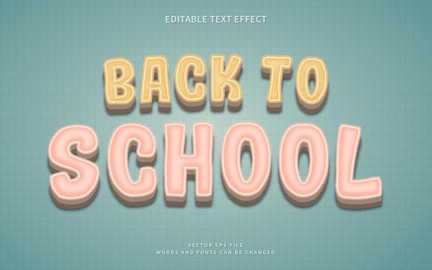 3d back to school text effect with vintage style