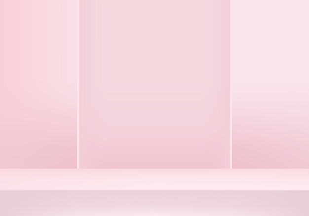 3d фоновые продукты отображают сцену подиума с геометрической платформой. фон 3d-рендеринг с подиумом. Сценическая витрина на пьедестале розовая студия