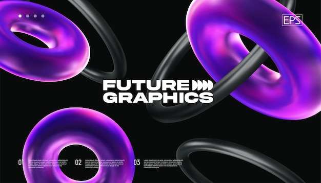 3D background with gradient geometric shapes