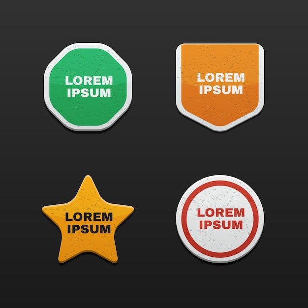 3d badges with text Realistic road signs Vector illustration