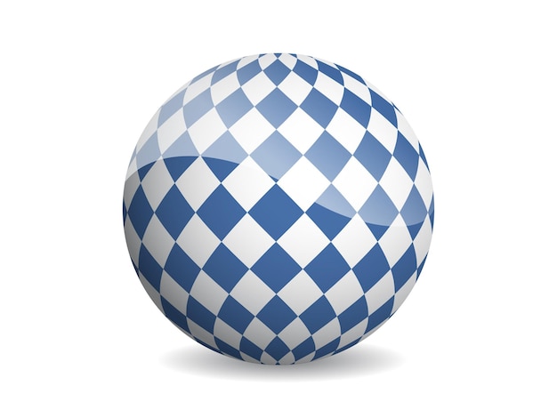 3D мяч абстрактная векторная иллюстрация Узорная сфера современный дизайн Круглая форма земного шара на белом фоне
