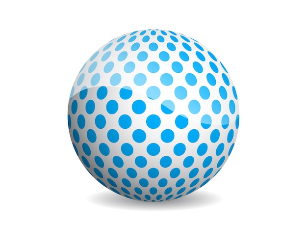 3D ball abstract vector illustration Pattern sphere modern design Round shape globe on white background