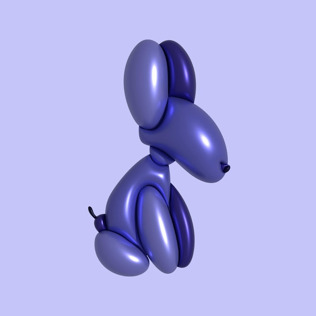 Vector 3d ballon hond vector illustratie zittende hond