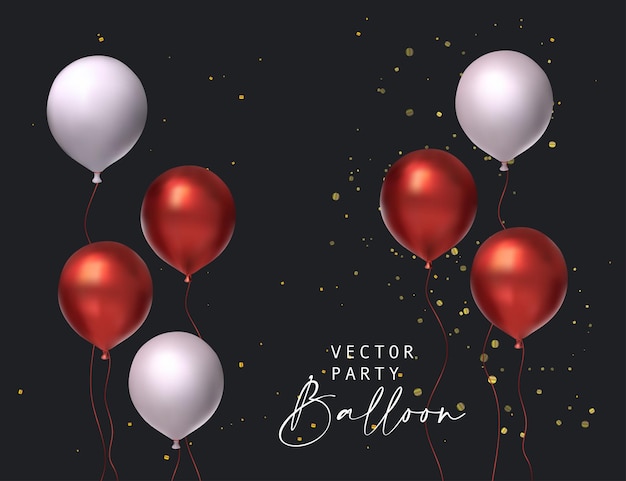 3d balloon air celebration vector party background Holiday creative invitation