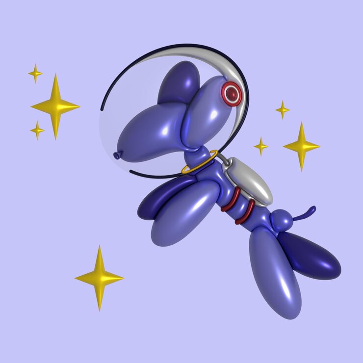 Vector 3d balloon dog vector illustration cosmo dog