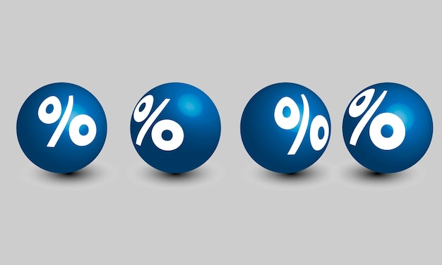 3d balls with percentage symbol